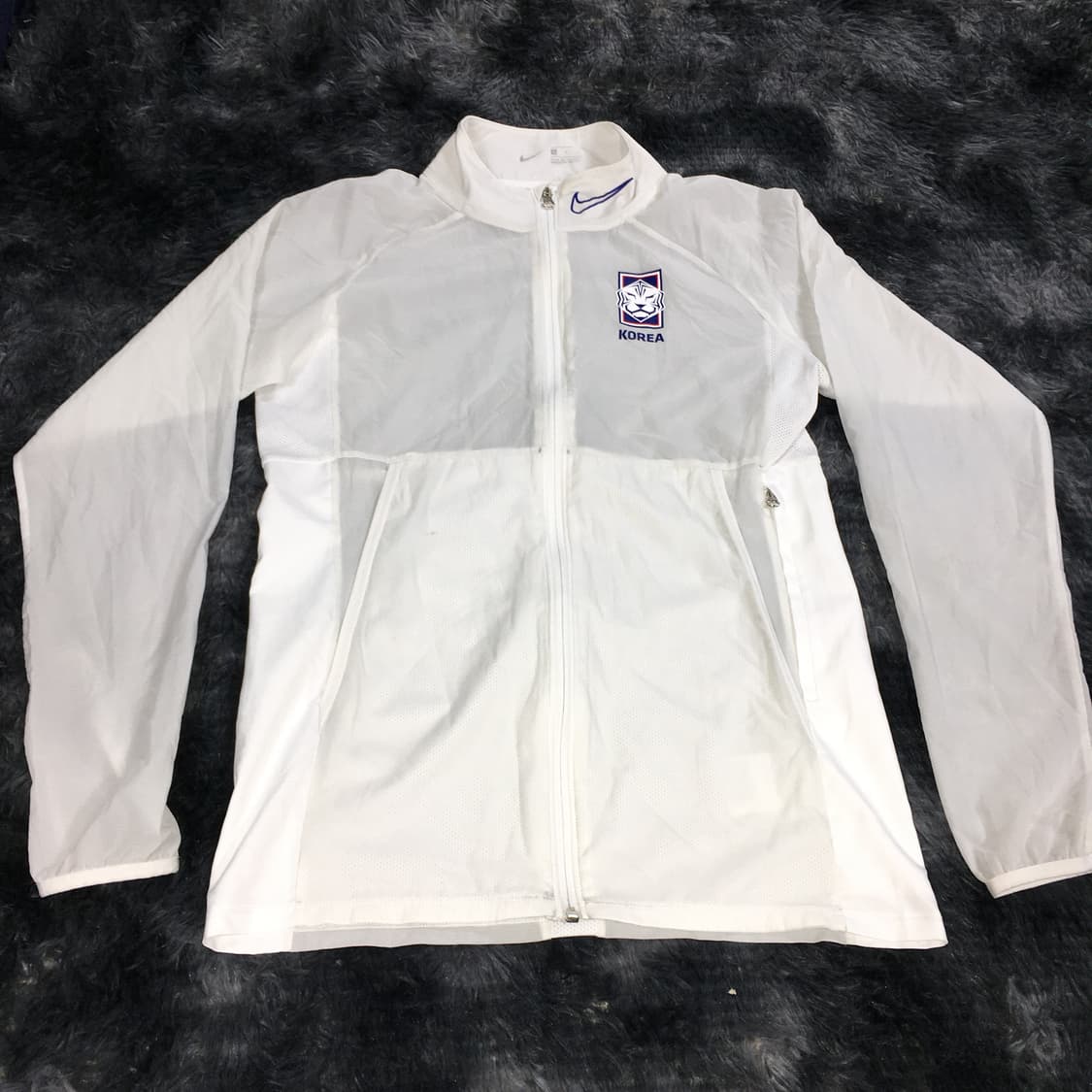 투티/0390 나이키 팀코리아 바람막이 시스루 화이트 슬림핏 KOREA 상품이미지2