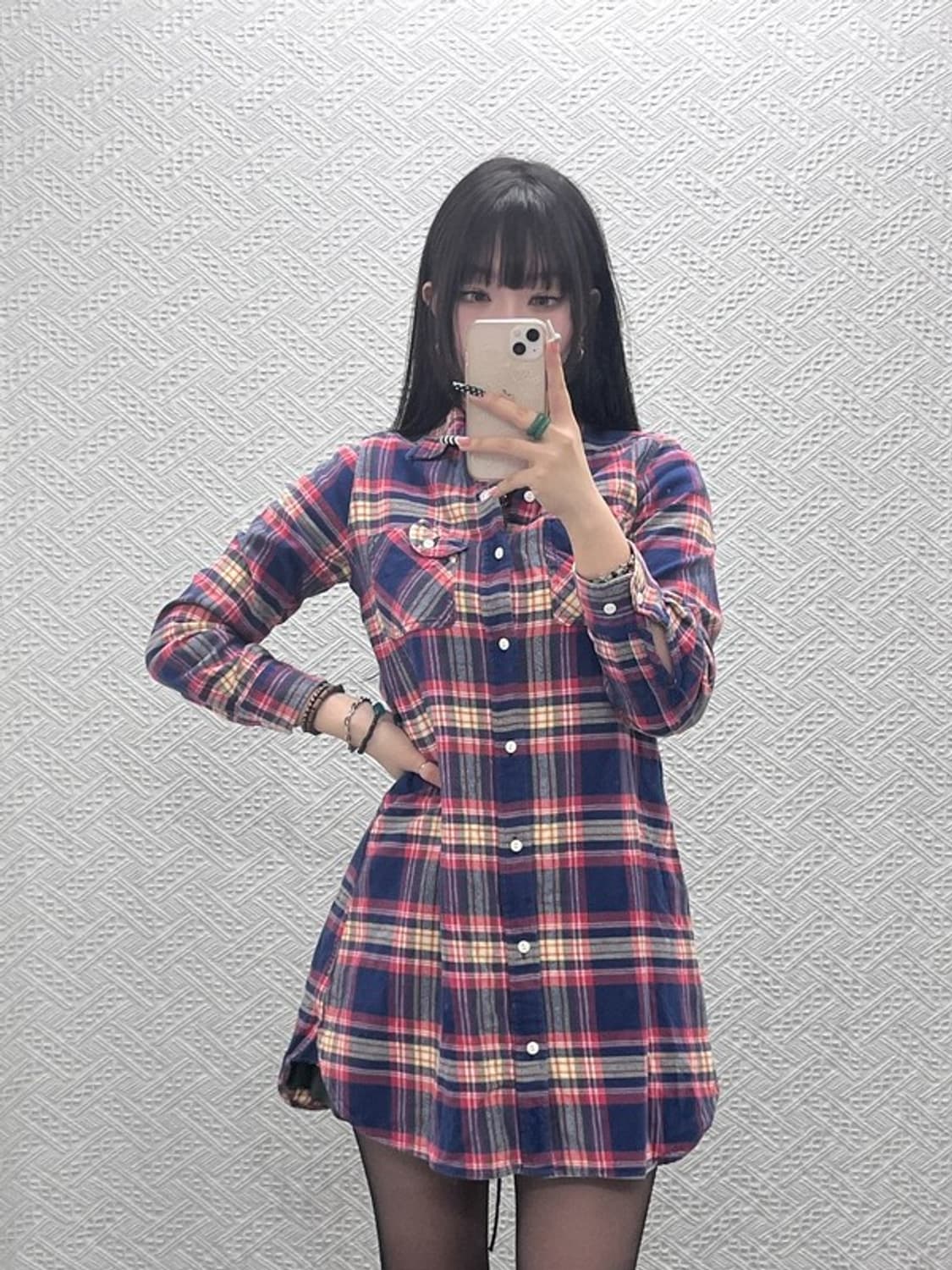 빔스 보이 컨트리 레트로 타탄체크 셔츠 원피스 FREE C10090 상품이미지2