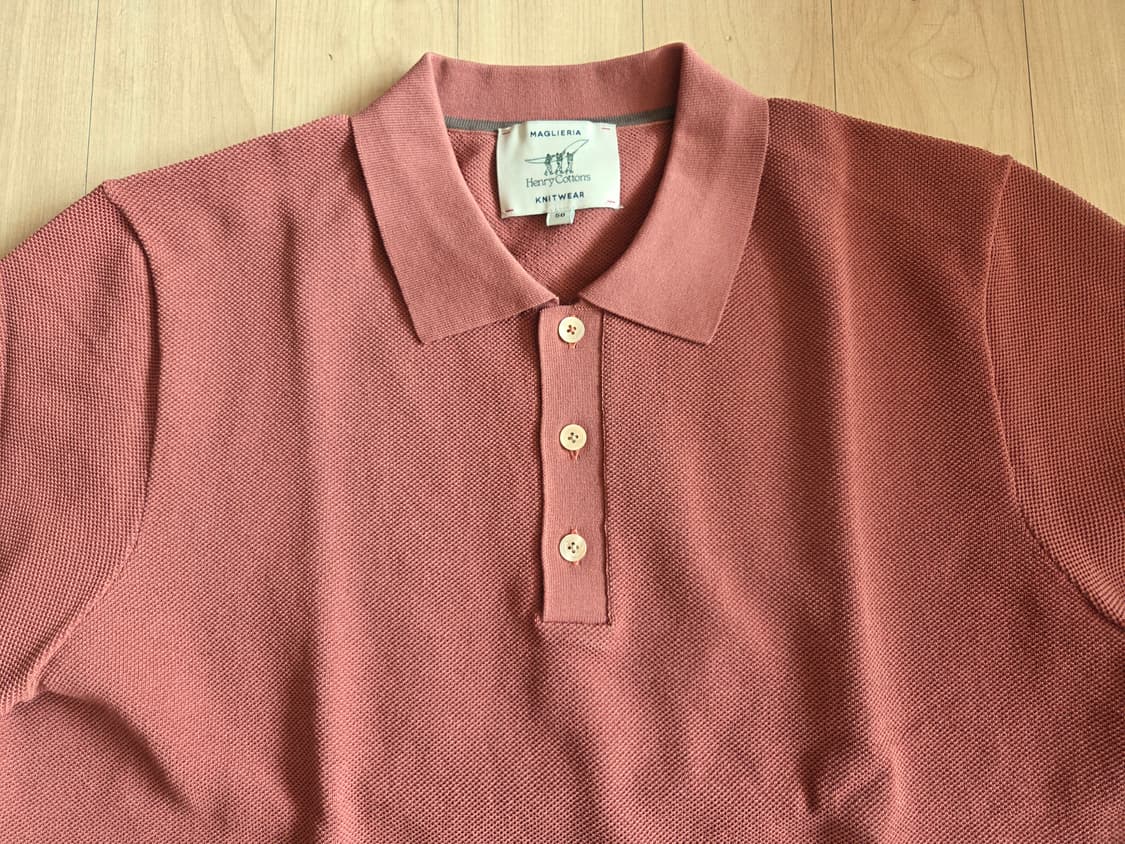 헨리코튼 피케 리플니 니트 105 코랄 상품이미지2