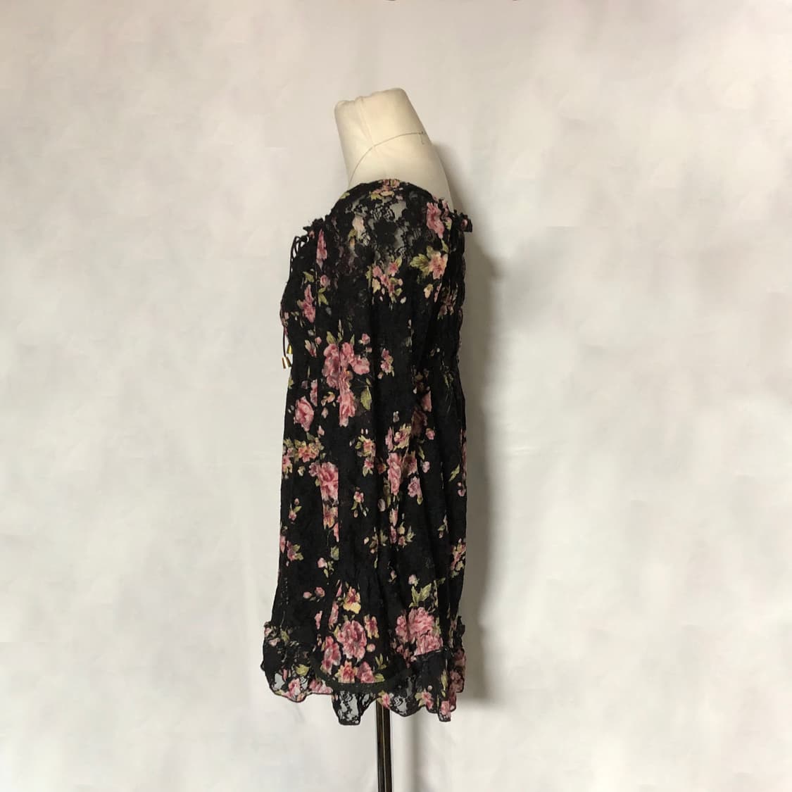 꽃무늬 레이스 원피스 블랙 상품이미지7