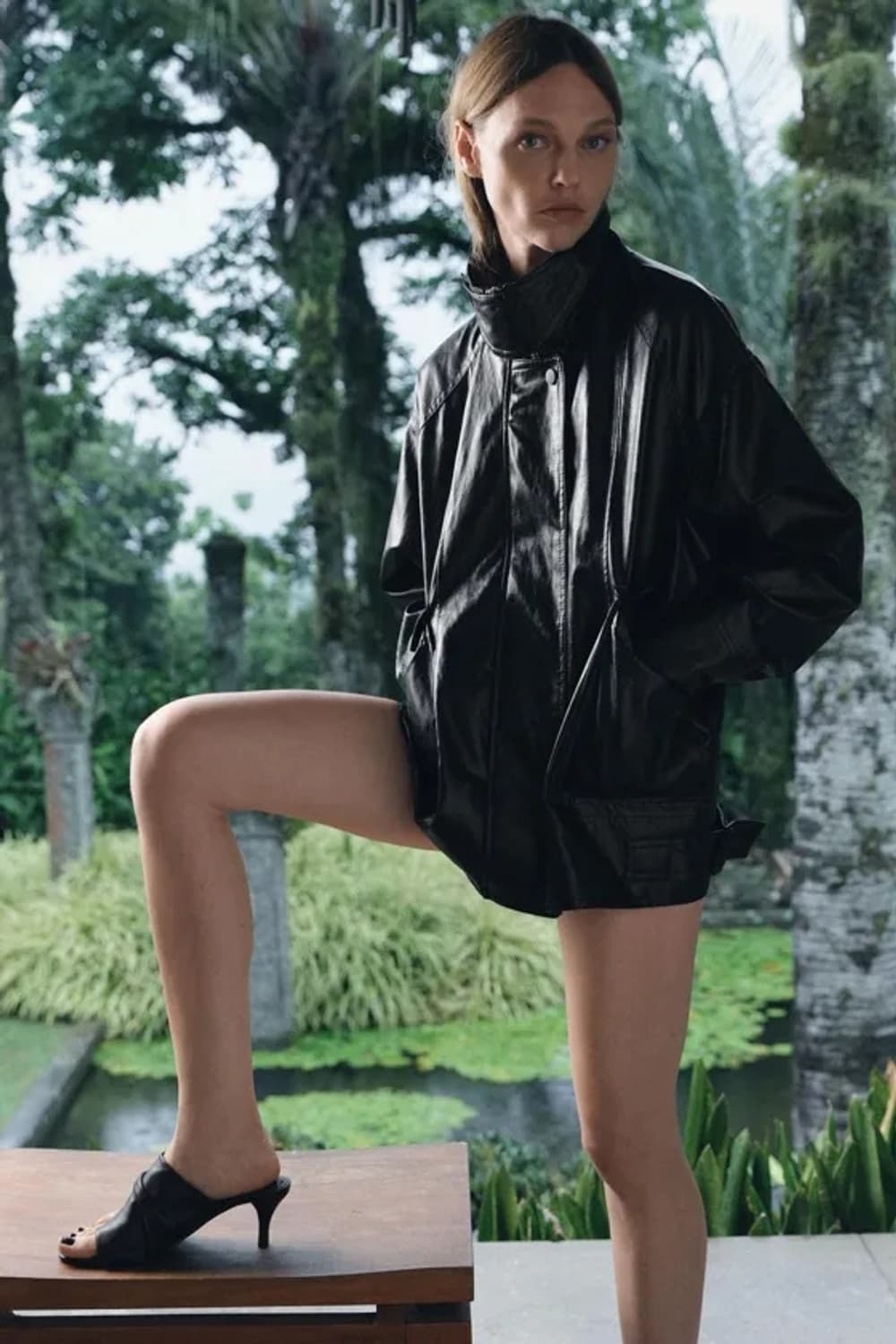 [M] 자라 ZW COLLECTION 가죽 효과 재킷 레더 자켓 상품이미지1