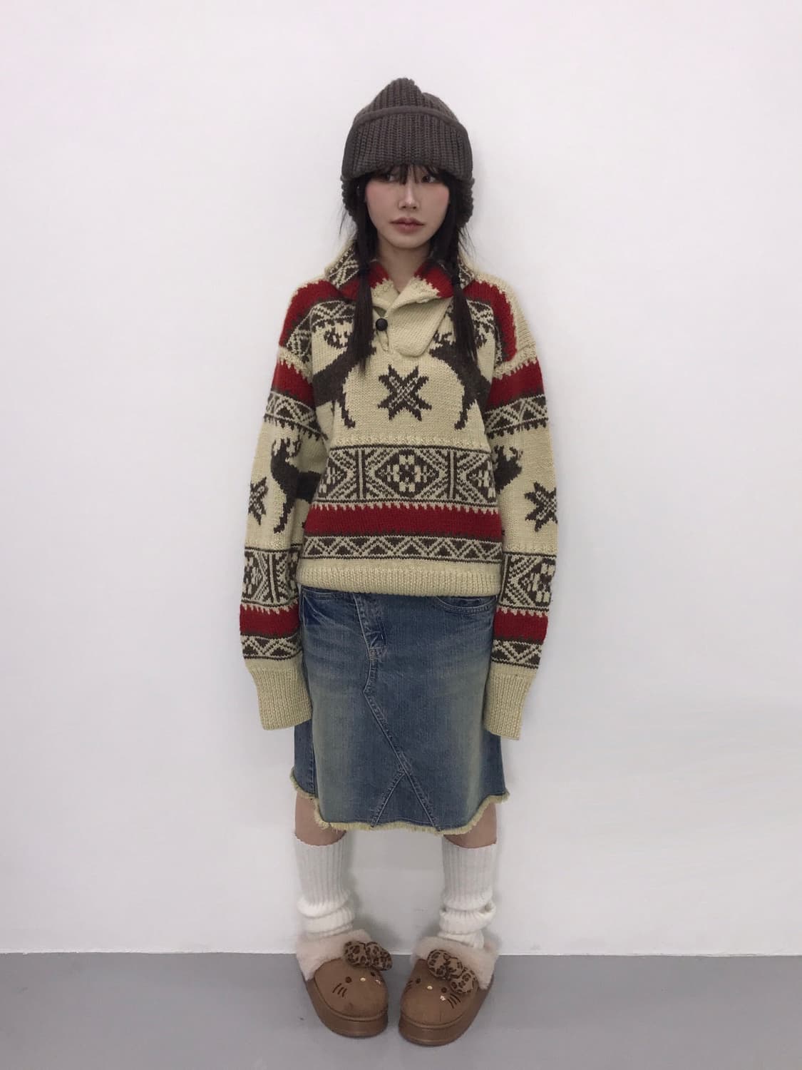 90's Polo Ralph Lauren Hand Knit Moose 상품이미지1
