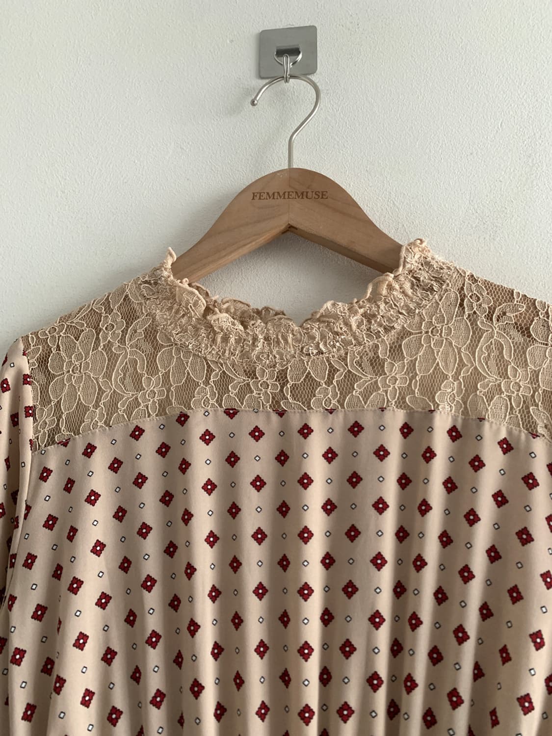 Lace Collar Highneck Vintage Dress 상품이미지3