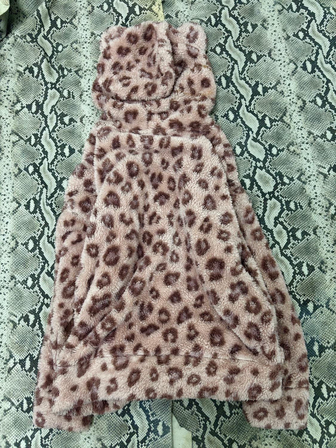 [GAL]Pink Leopard Ears Detail Fleece Hoo 상품이미지8