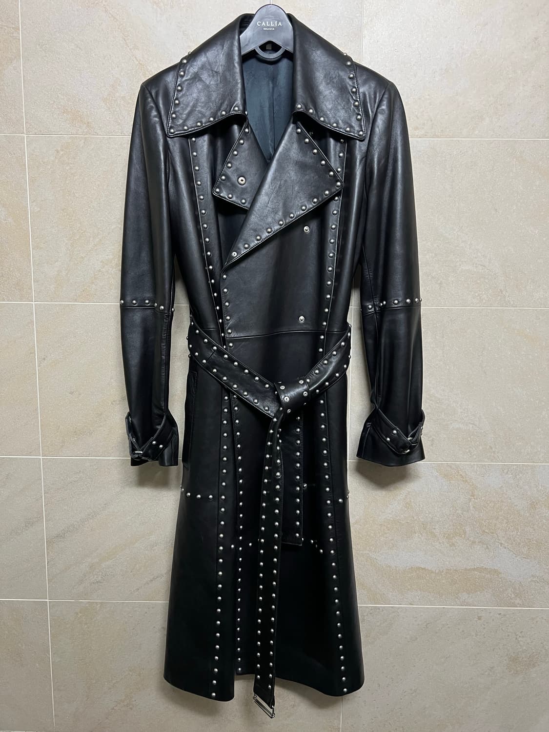 Helmut Lang 헬무트랭 스터드 가죽 트렌치 코트 M 상품이미지1