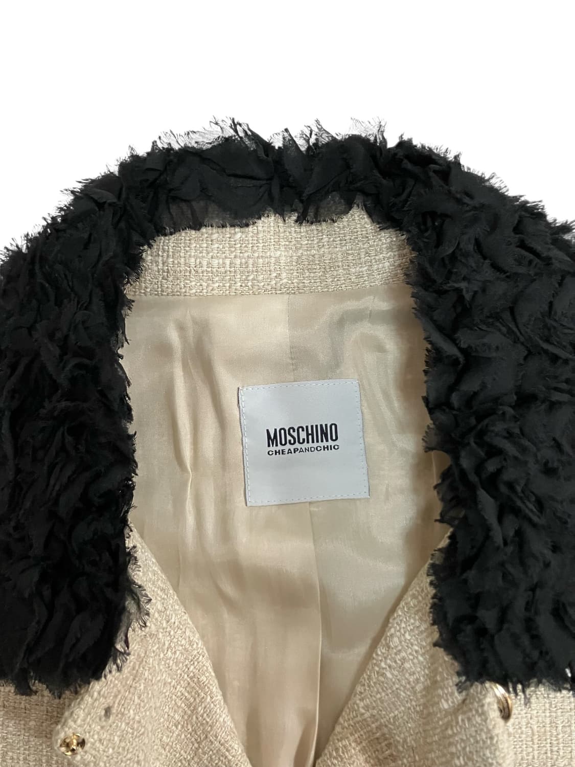 모스키노 블랙레이스 카라 플리츠 코트 90 상품이미지3