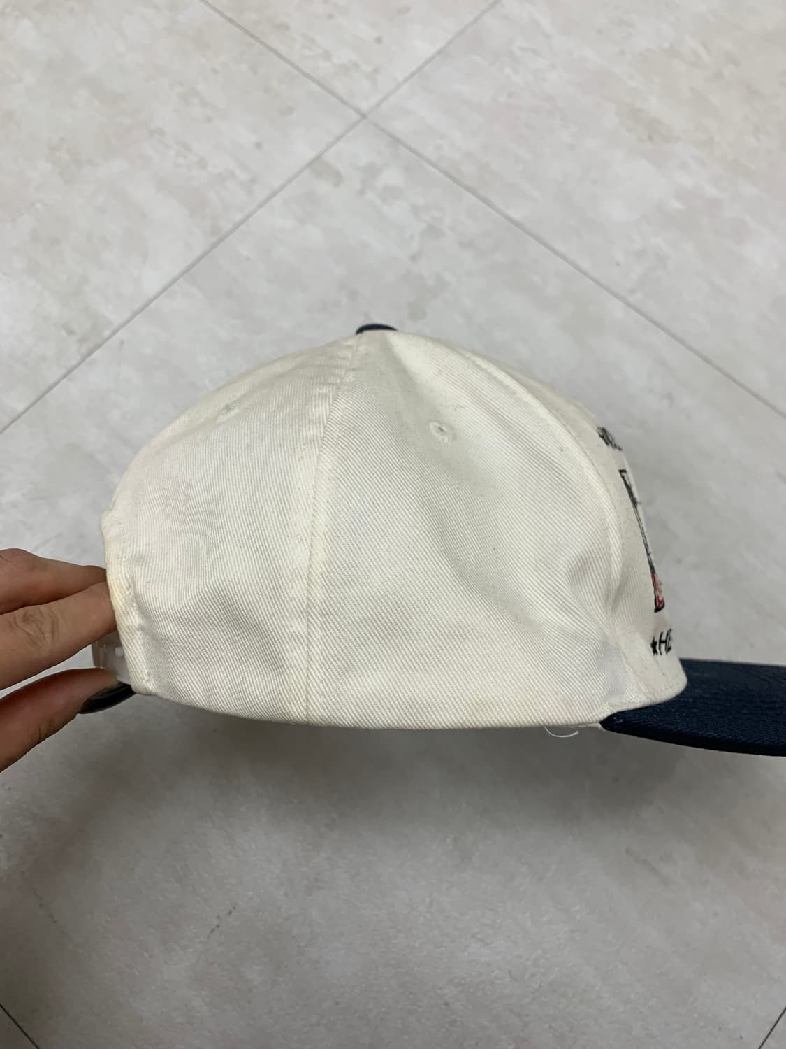 오베이 화이트 네이비 일자 볼캡 #294 상품이미지5