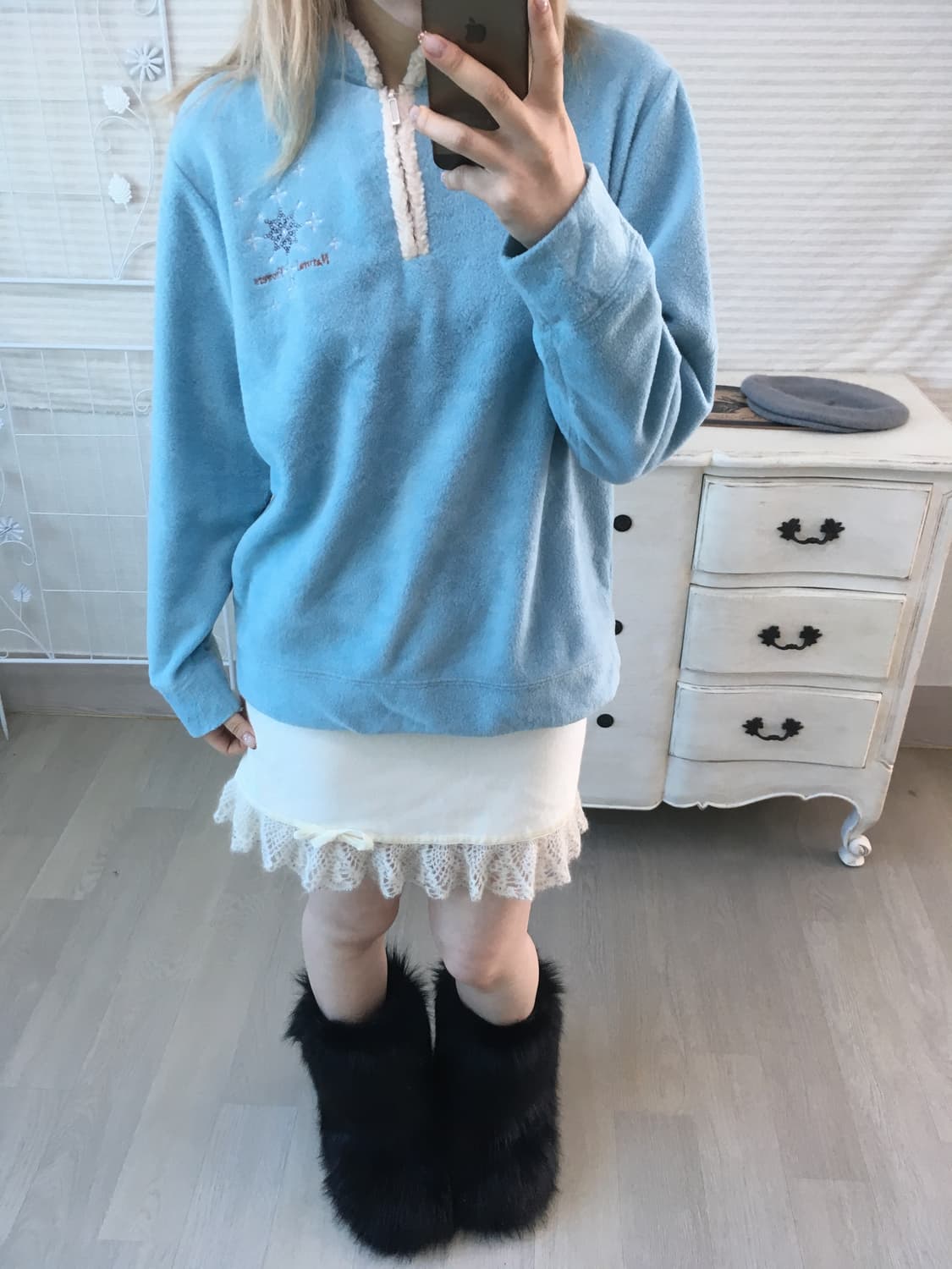 jpn vintage 민트 후리스 반집업 상품이미지4