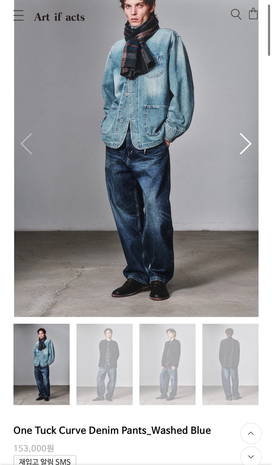 아트이프액츠 One Tuck Curve Denim 원턱 커브드 데님m 상품이미지1