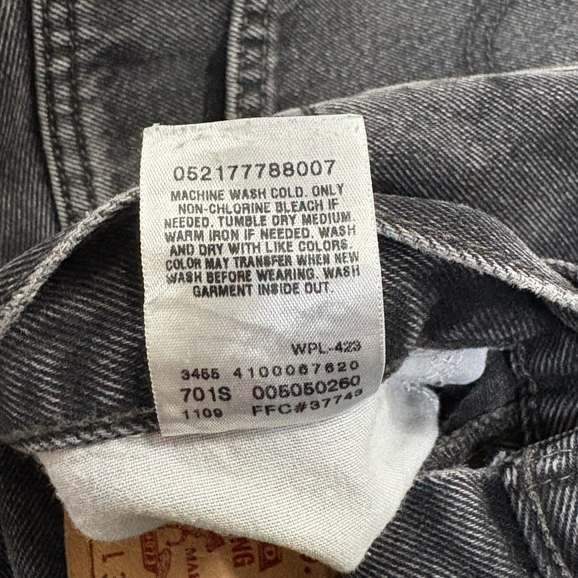 Levi’s 리바이스 505 흑청 데님팬츠 상품이미지9