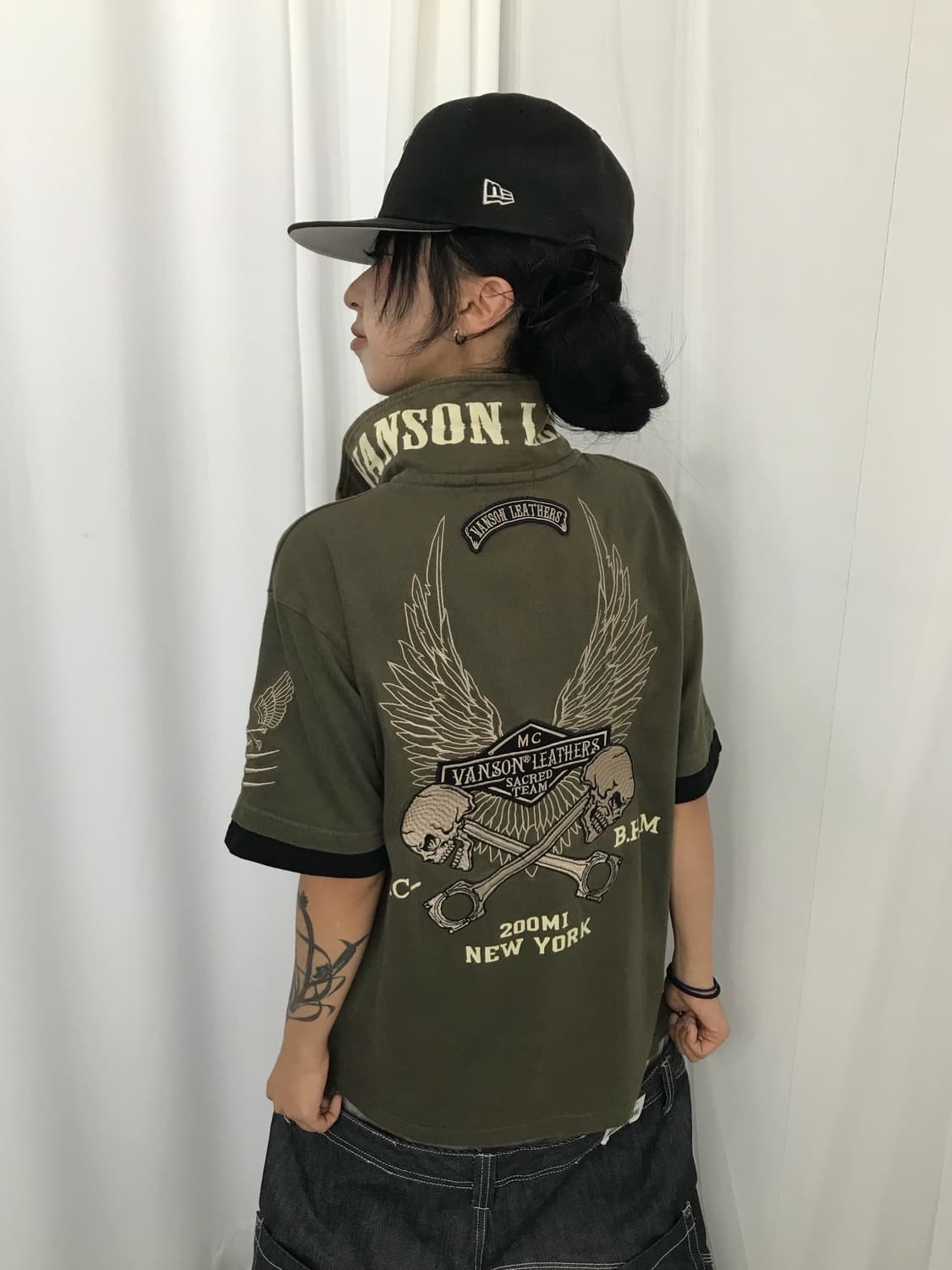 < Vanson Leathers Khaki Pk T-shirt > 상품이미지1
