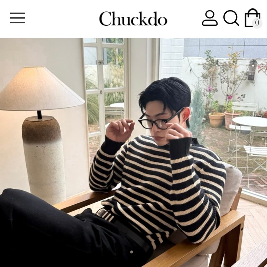 (M) 척도 Luf 금장 스트라이프 니트 상품이미지2