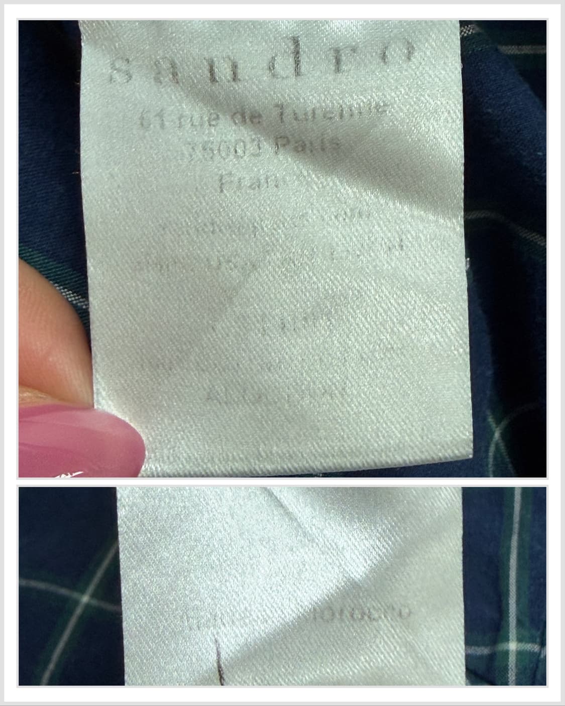 산드로 윈도우 페인 체크 배색 카라 셔츠 상품이미지6