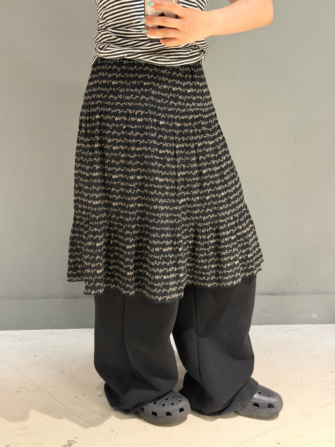 🎵🎶 pattern detail can-can skirt 상품이미지3