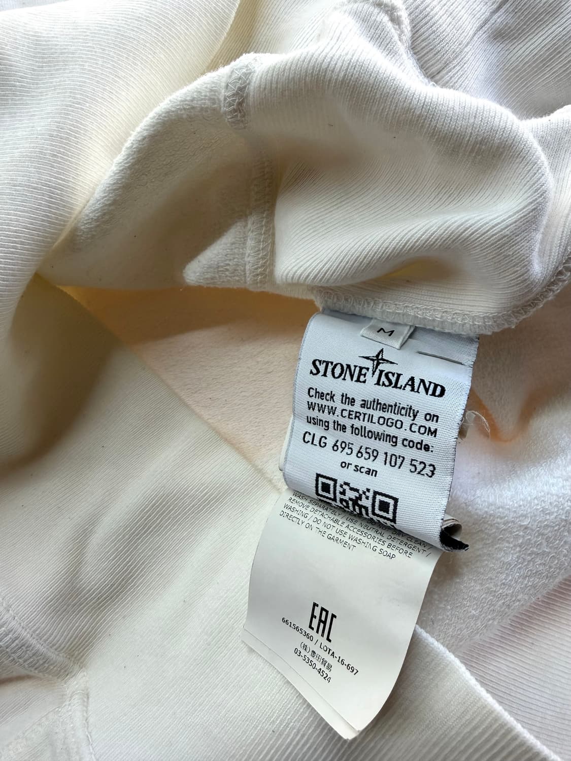 .M/ 스톤아일랜드 와펜 화이트코튼 슬리브 맨투맨 상품이미지8