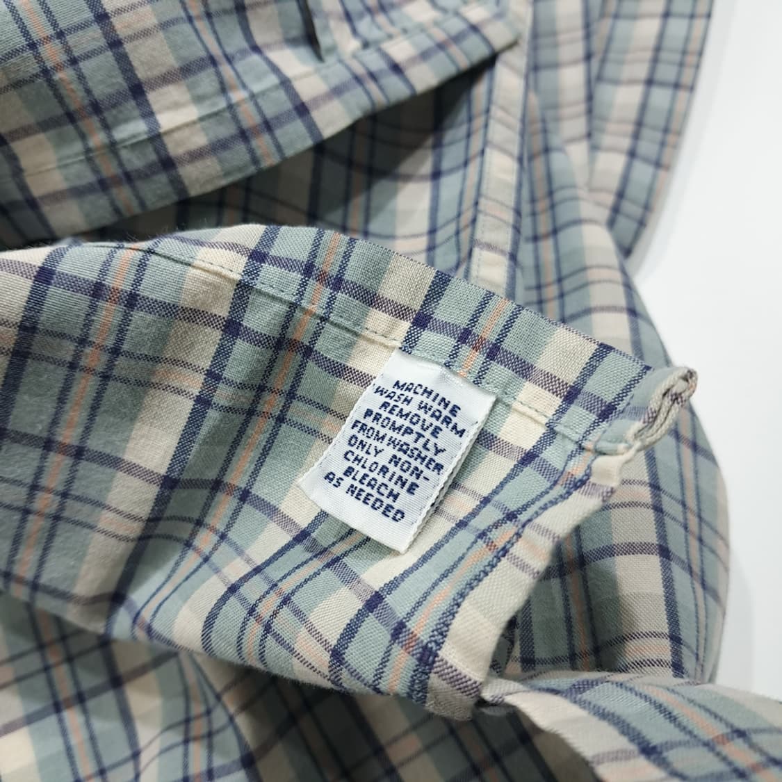 CL449 M 폴로 90s 파스텔 블루 멀티체크 버튼다운 셔츠 남방 상품이미지5