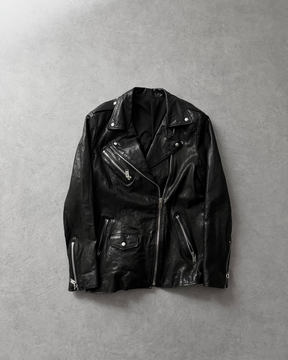 빈티지 이태리 램스킨 라이더 자켓 상품이미지1