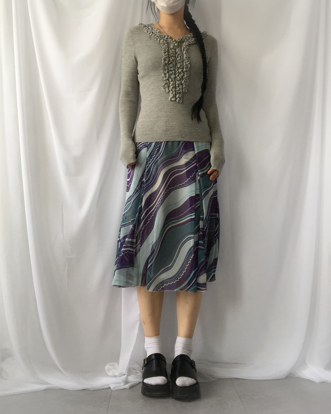 Frill point ribbed knit 상품이미지5
