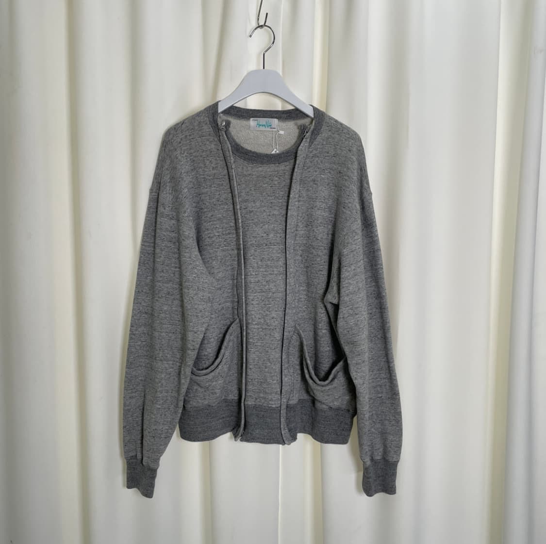 [L] 옴브레니노 가디건 맨투맨 그레이 상품이미지1