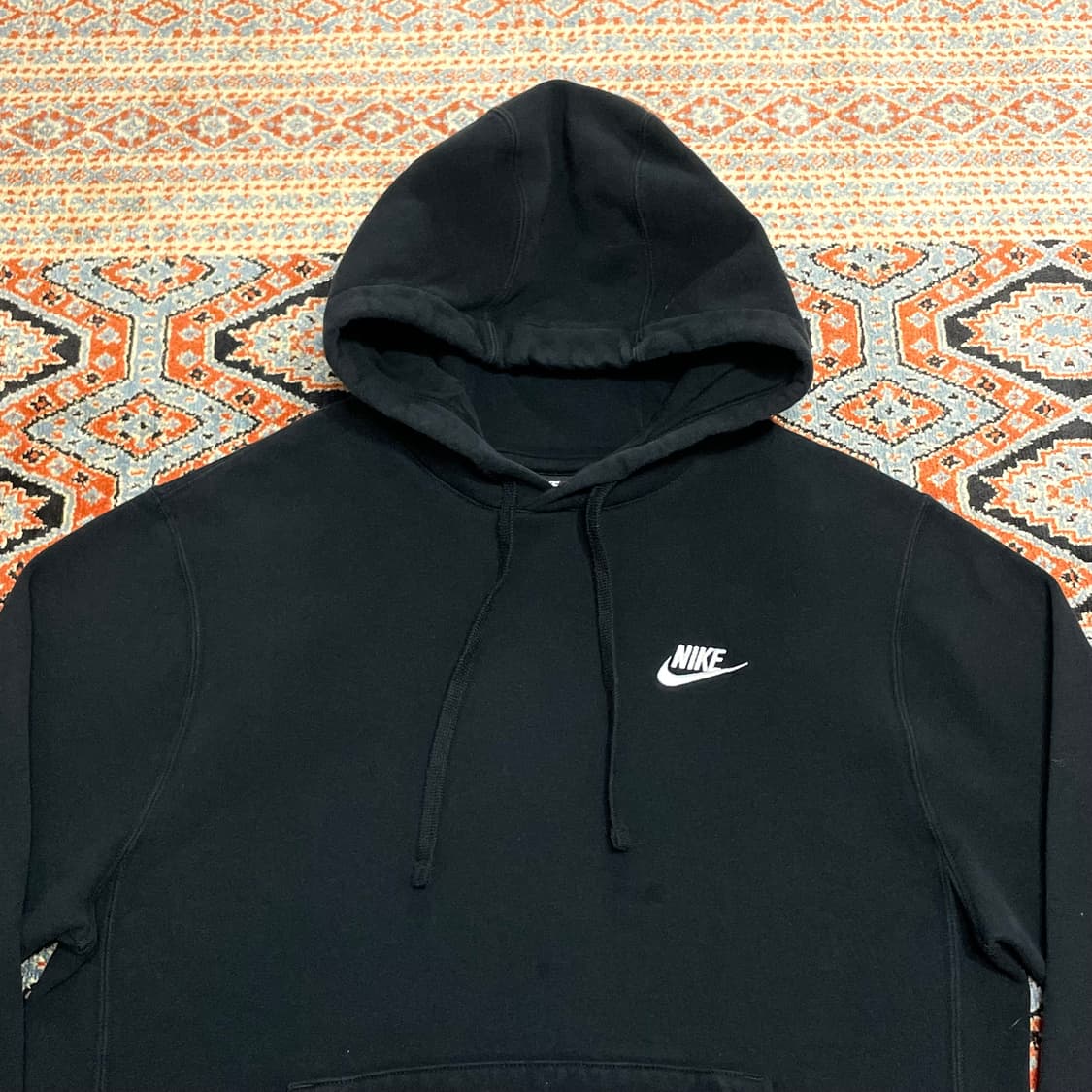 나이키 스펠로고 블랙 기모 후드티셔츠 남성S 상품이미지2