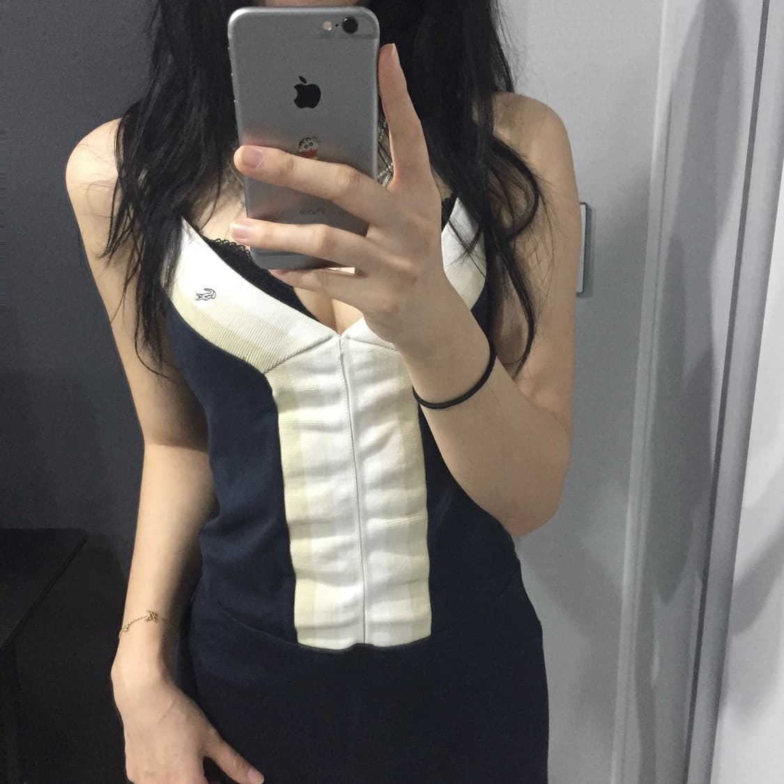 Lacoste 슬리브리스 끈나시 레이스새깅 슬립 원피스 상품이미지1