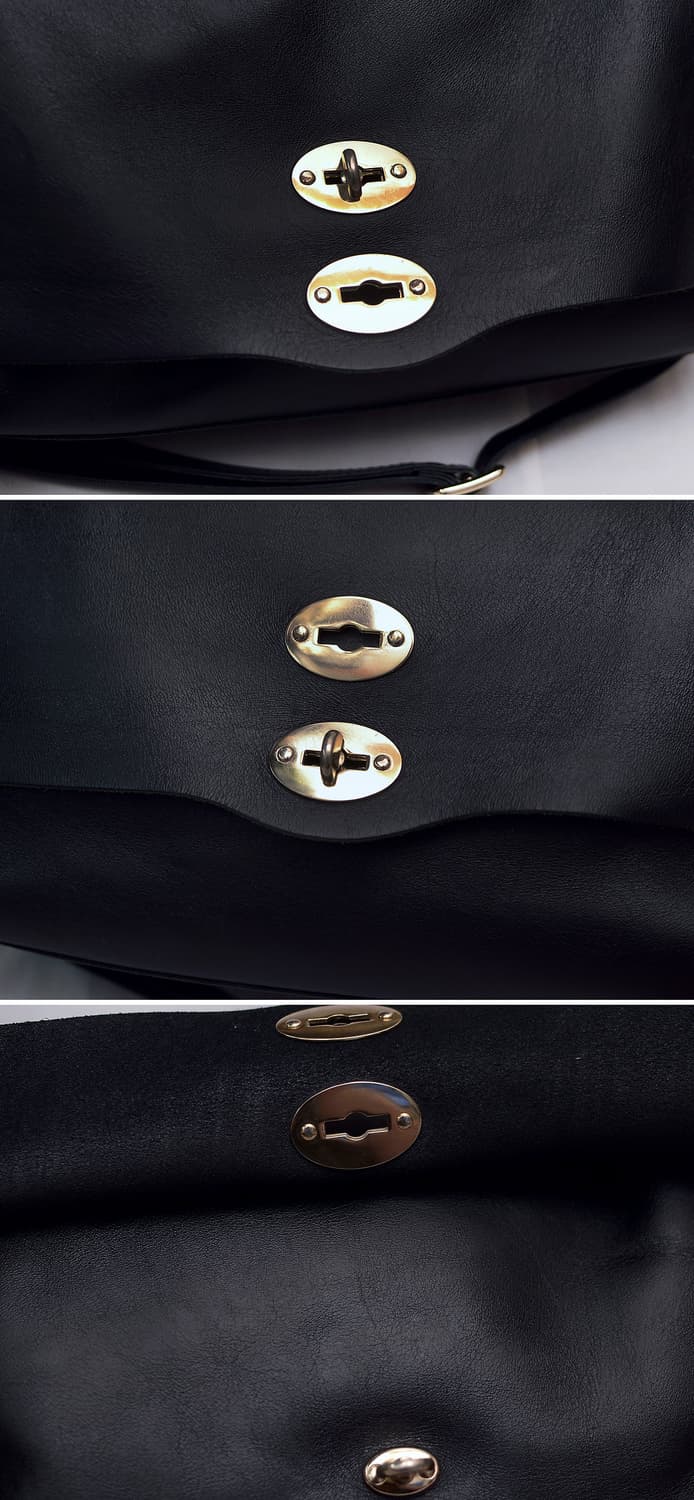 자넬라토 포스티나 M 오리지널 실크레더 금장 블랙 (토트.숄더) 상품이미지9