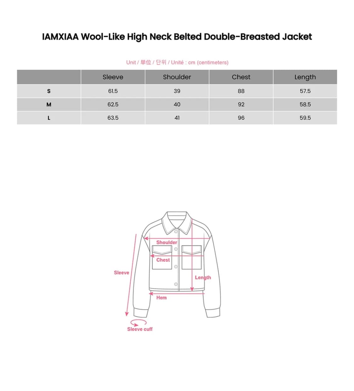 Pinkparks 하이넥 벨트 더블브레스트 자켓 숏자켓 상품이미지3