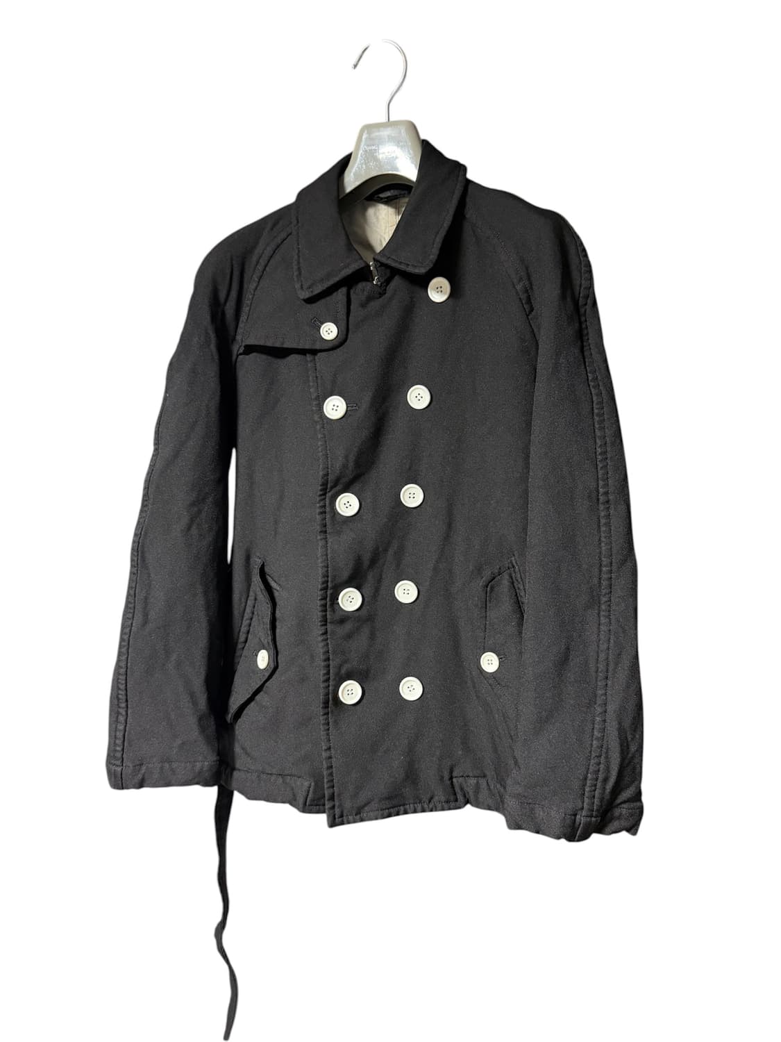 꼼데가르송 블랙 축융 피코트 상품이미지1