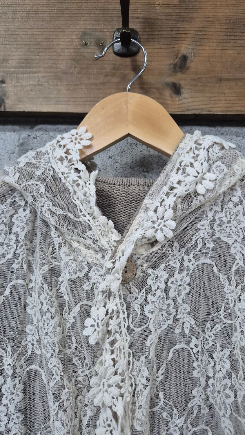 어스뮤직 리버시블 레이스 케이프 판쵸 모리걸 사와코 상품이미지2