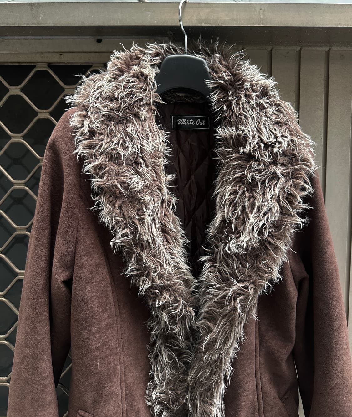 Vintage brown fur trimming jacket 상품이미지2
