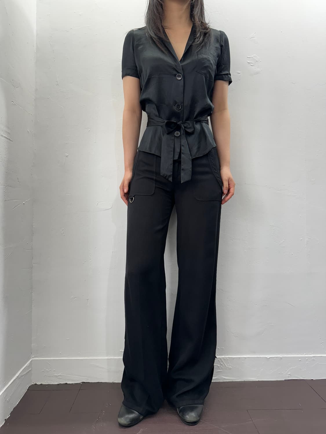 strap glossy shirt 상품이미지2