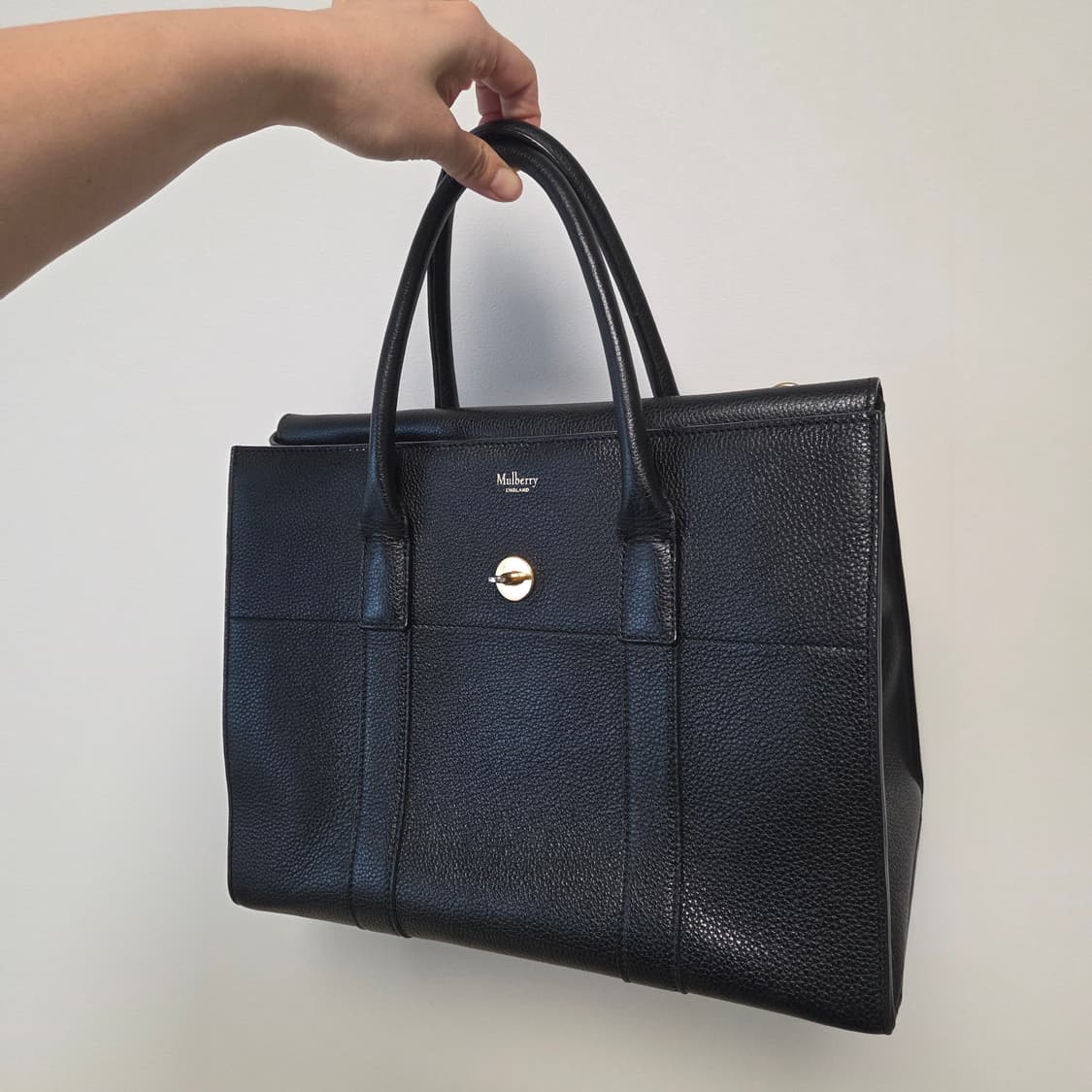 Mulberry 멀버리 정품 뉴베이스워터 금장 블랙 그레인 투웨이 플랩백 상품이미지4