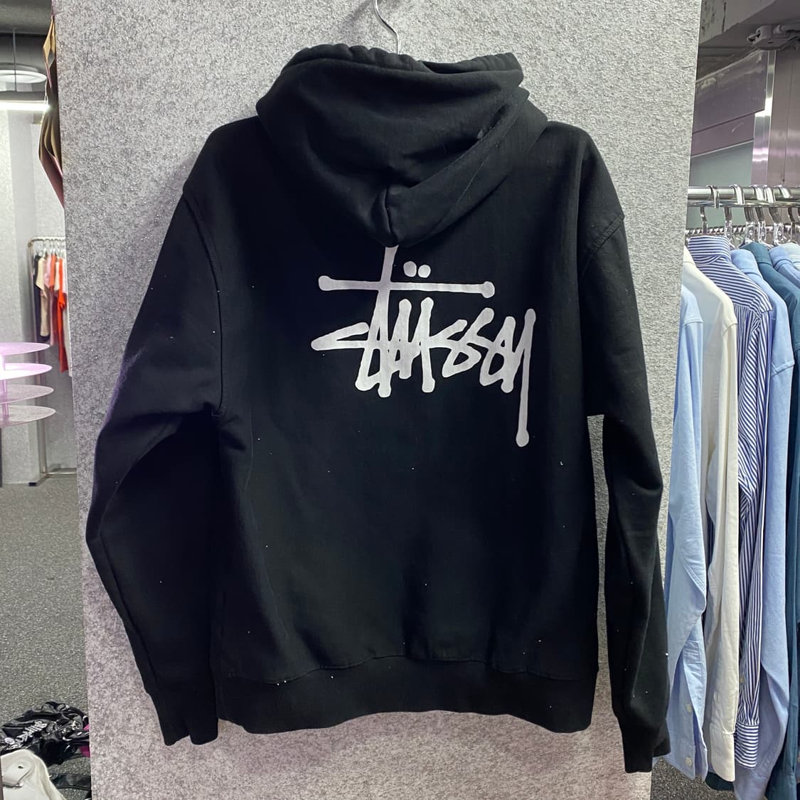 스투시 베이직 블랙 후드 티 B3172 상품이미지3