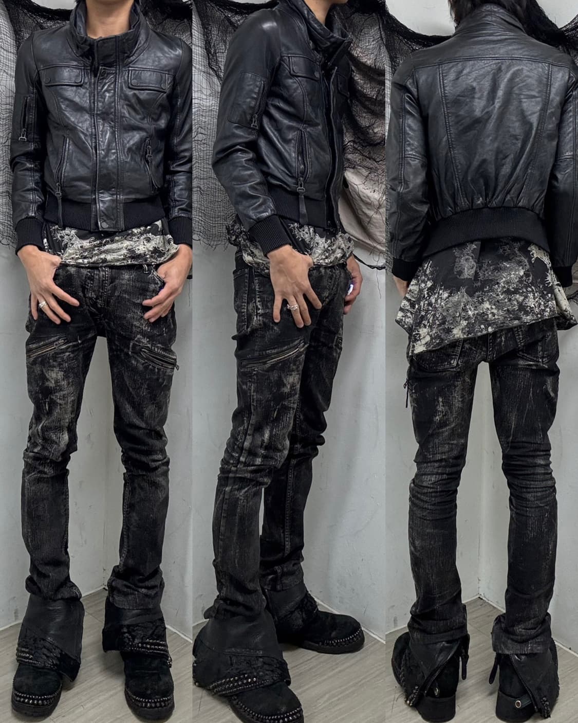 [Leather] SHELL Leather Black Gimmick Cr 상품이미지1