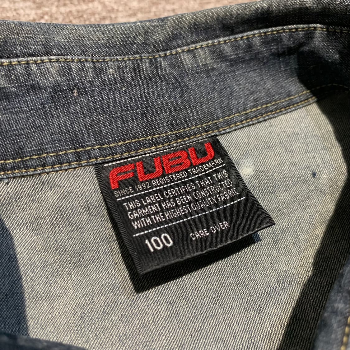 L) FUBU 푸부 빈티지 청 데님 셔츠 Y2K 상품이미지7