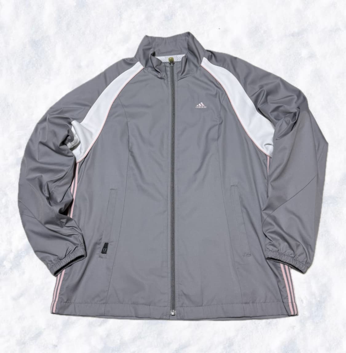아디다스 그레이 핑크 사이드 3선 바람막이 상품이미지1