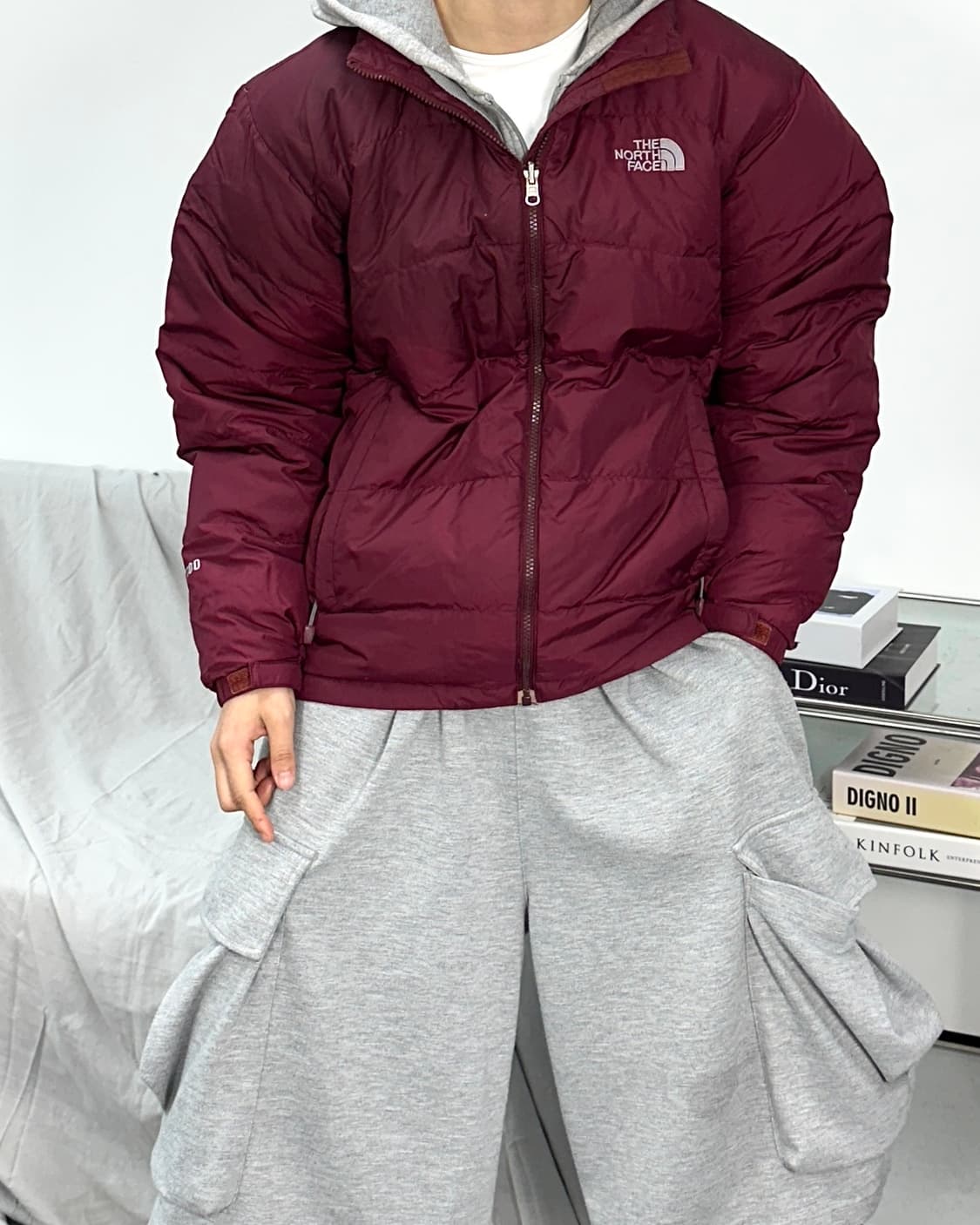 노스페이스 700 버건디 경량패딩 L 상품이미지2