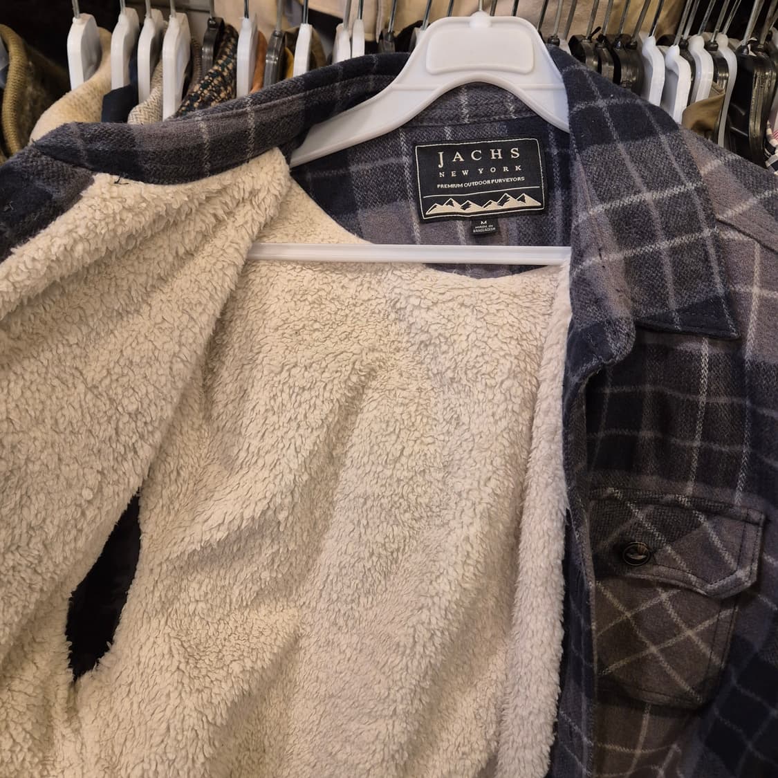 M 안감털배색 체크자켓 상품이미지4