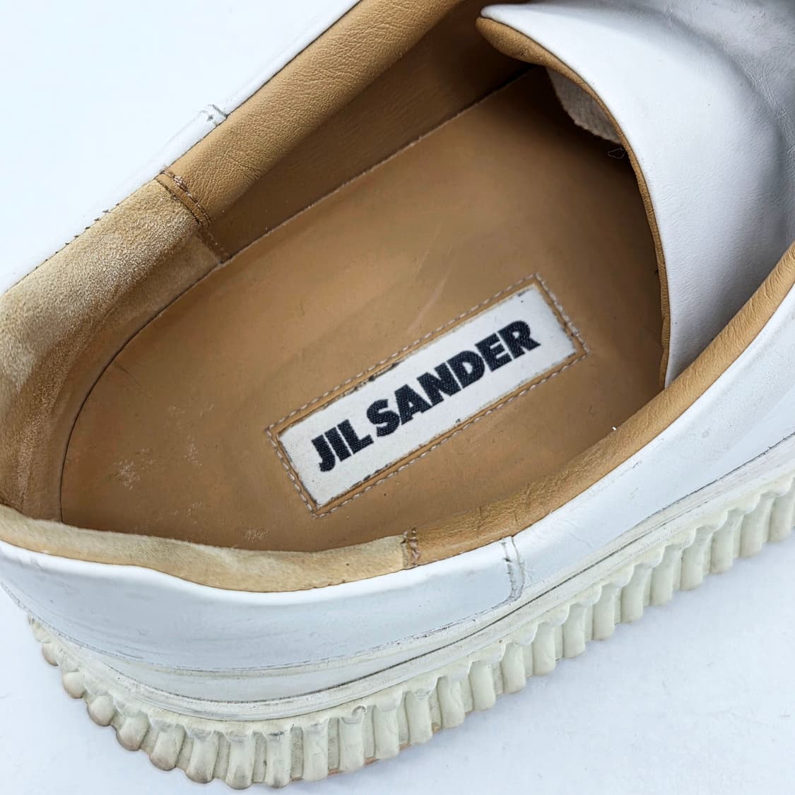  질샌더 레더 로우탑 스니커즈 화이트 (42)  상품이미지4