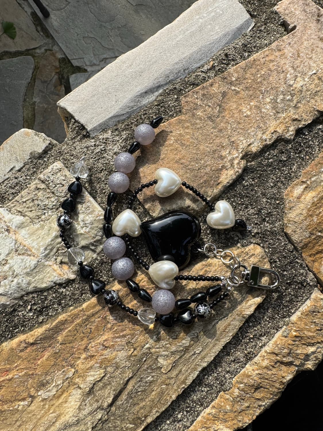 다비즈 블랙하트 진주하트 상품이미지2