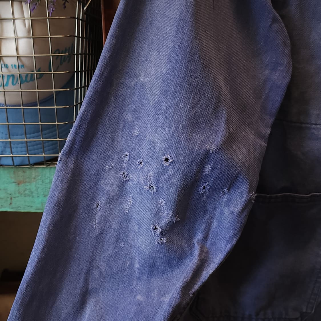 70s 프렌치 워크자켓 프렌치자켓 페이딩 블루 데미지 50 상품이미지8