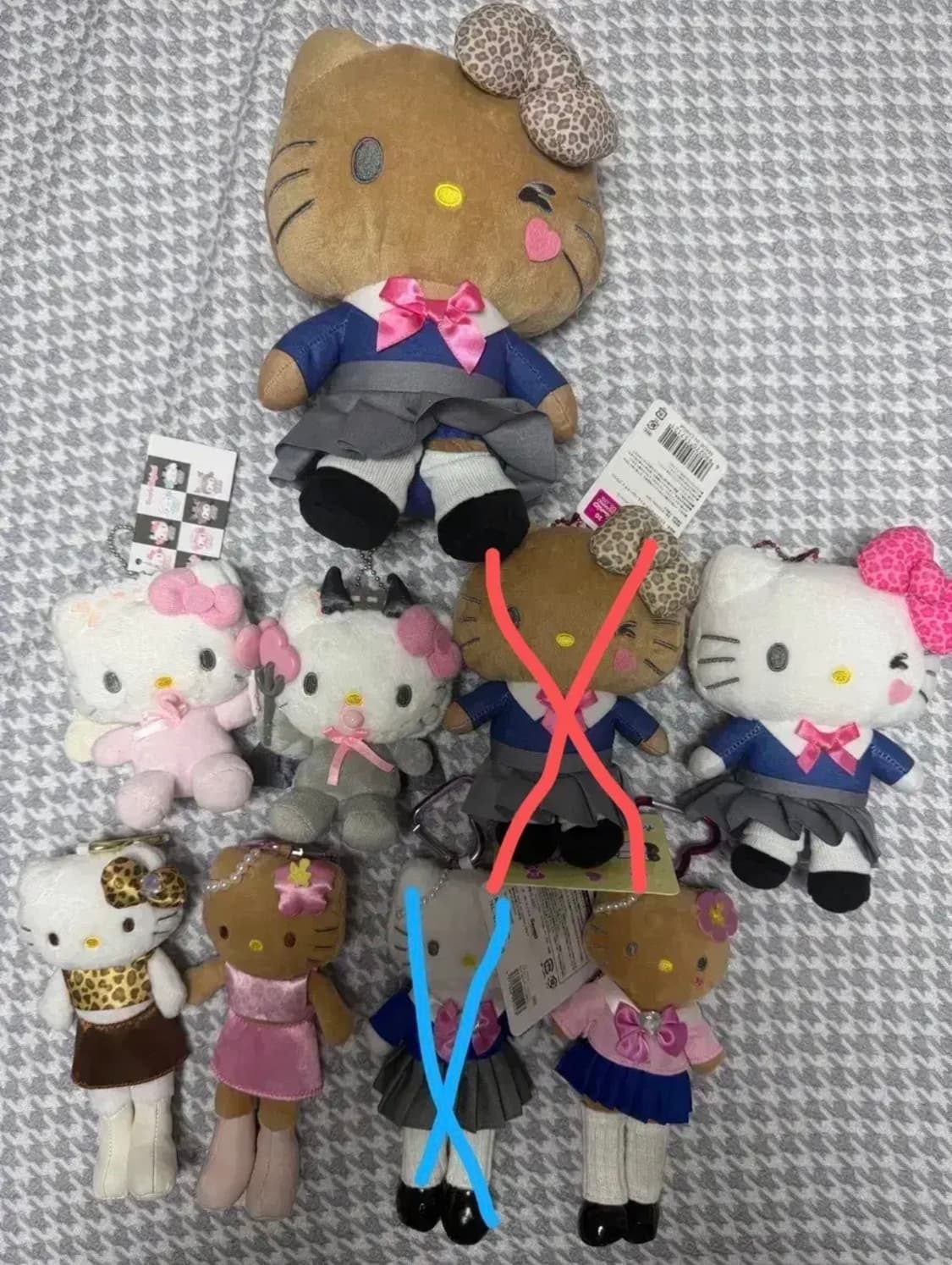 키티 키링 인형 교복 갸루 롱다리 상품이미지1