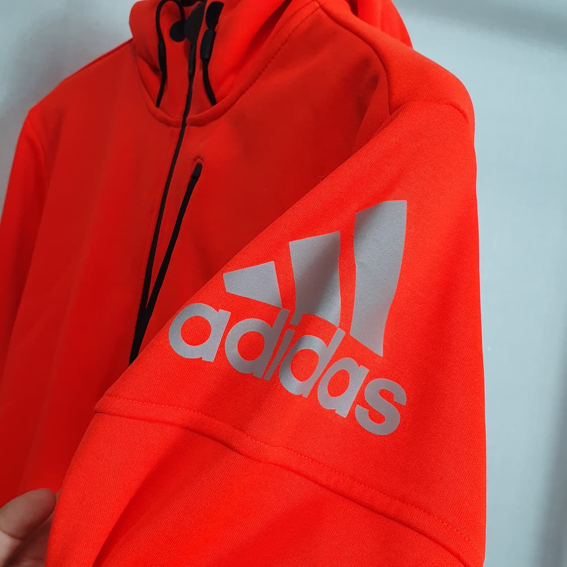 아디다스 네온 형광 오렌지 후드 집업 95사이즈 여성용 상품이미지6