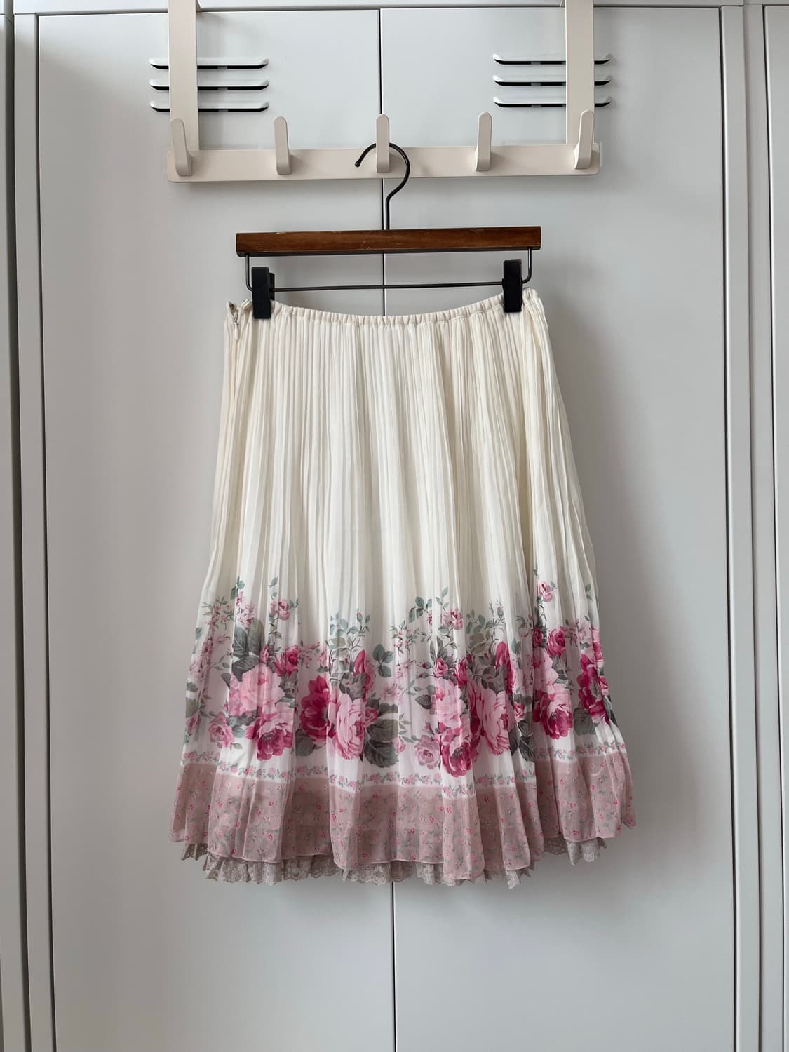 Lest rose 장미 레이스 레이어드 플리츠 스커트 상품이미지5