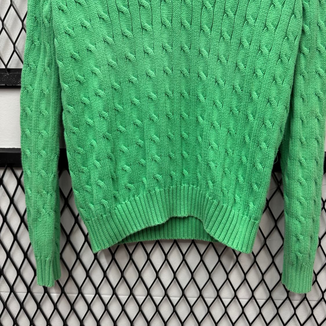 폴로 랄프로렌 케이블 니트 핑크 포니 포인트 라이트그린 상품이미지4