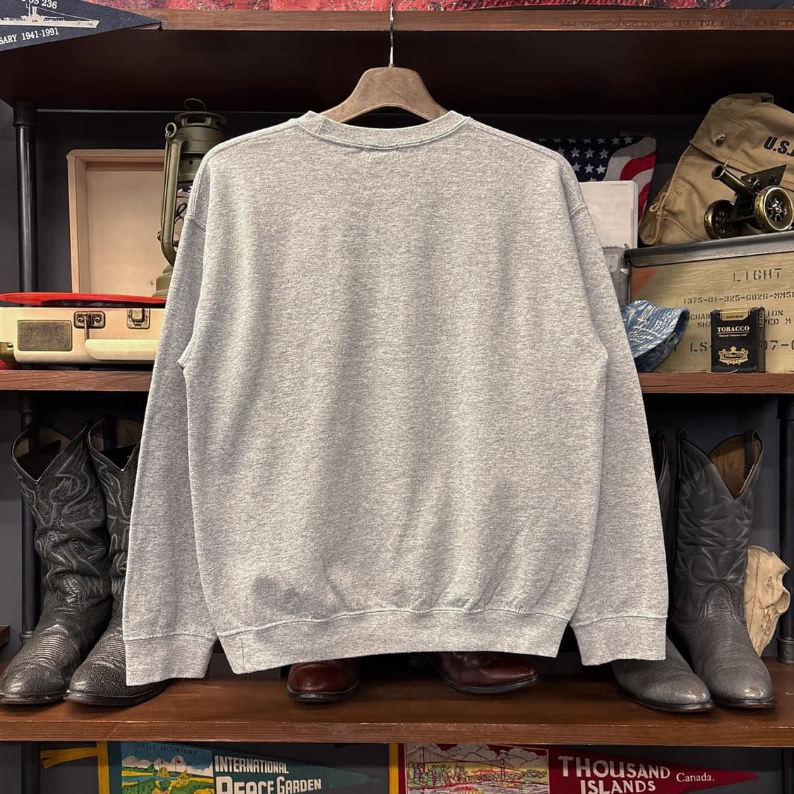 빈티지 바스켓볼 프린팅 크루넥 스웻셔츠 보카시 그레이 N788 상품이미지2