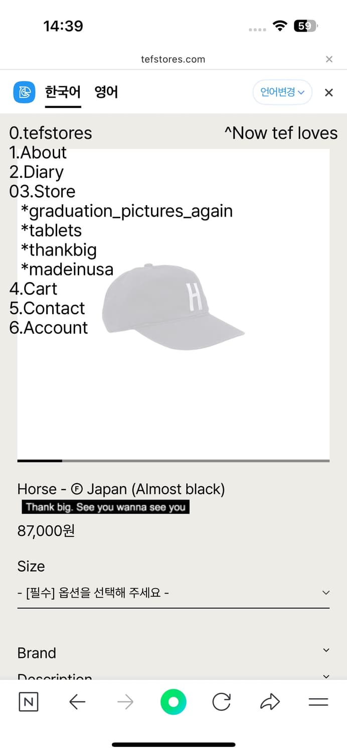 테프스토어즈 H모자 M 상품이미지1