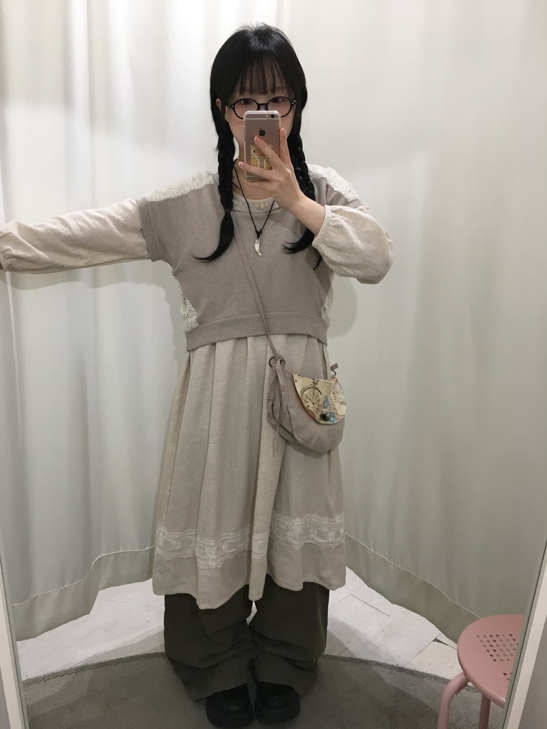 SM2 모리걸 오트밀 레이스 롱 원피스 상품이미지4