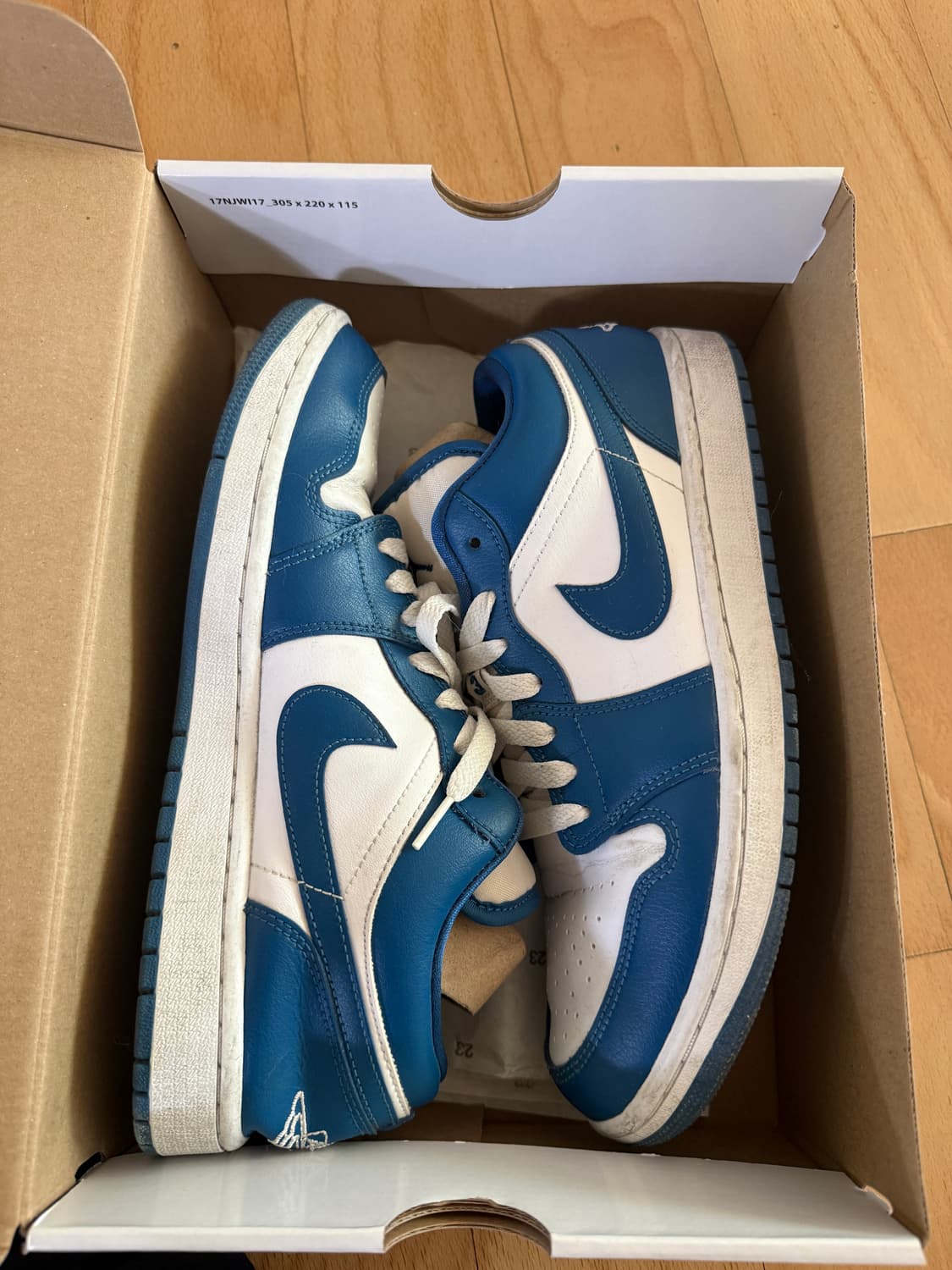 조던 1 로우 화이트 다크 마리나 블루 🐠 상품이미지1