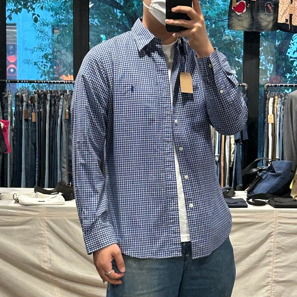 L) 폴로 랄프로렌 클래식 블루 체크 셔츠 신형 상품이미지7